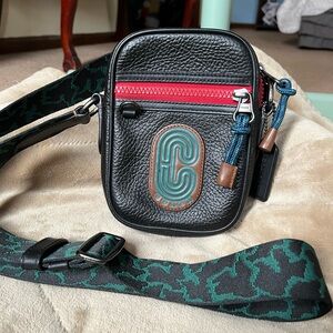 *Rare Coach Black and Red Terrain Crossbody Bag